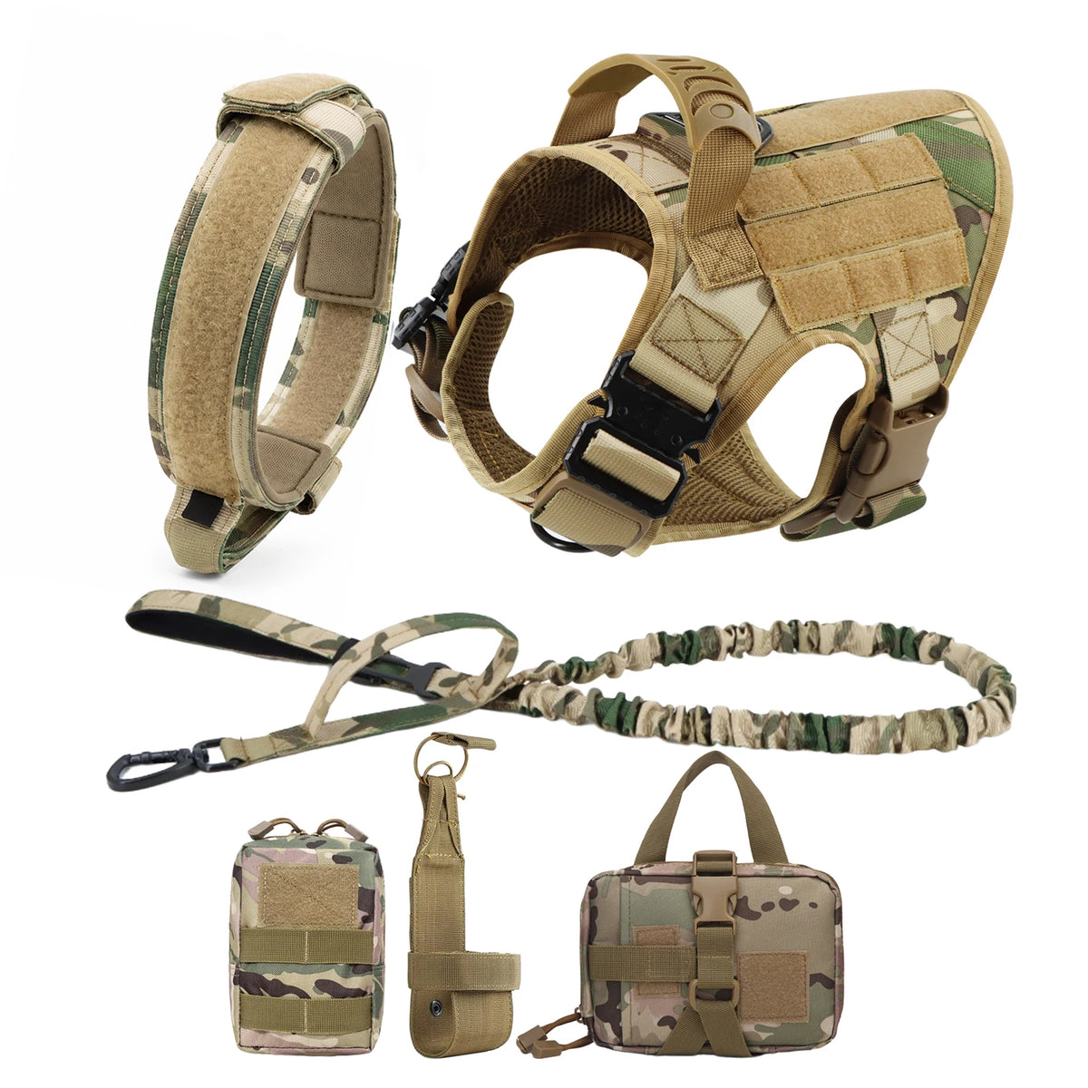 Tactical Dog Harness and Leash Walk Kit for Medium and Large Dogs
