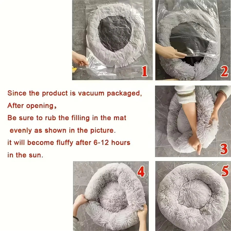 Calming Donut Bed for Dogs & Cats