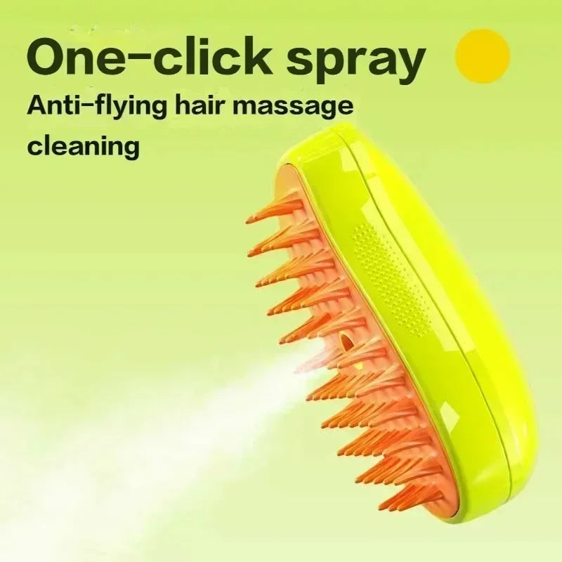 3-in-1 Steam Grooming Brush for Cats & Dogs