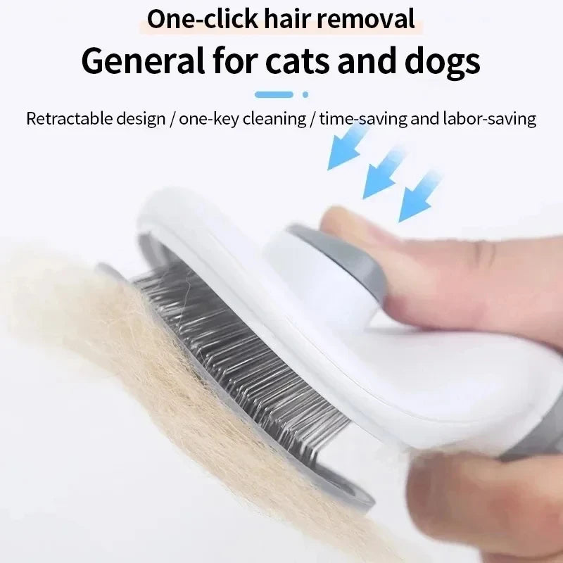 Slicker brush retractable bristles