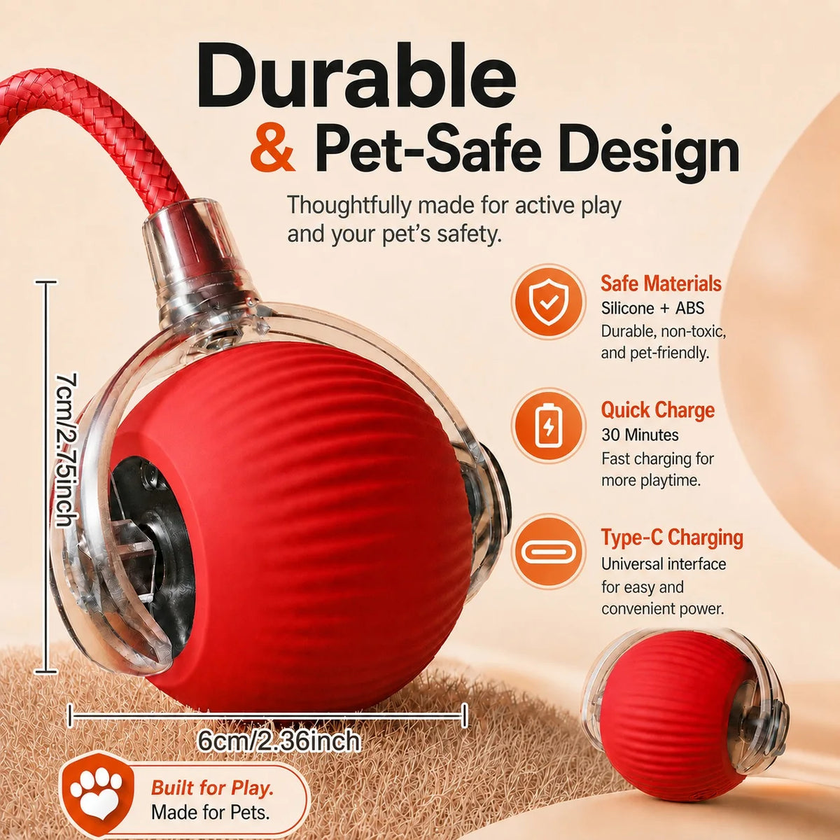Smart Self-Rolling Cat Ball