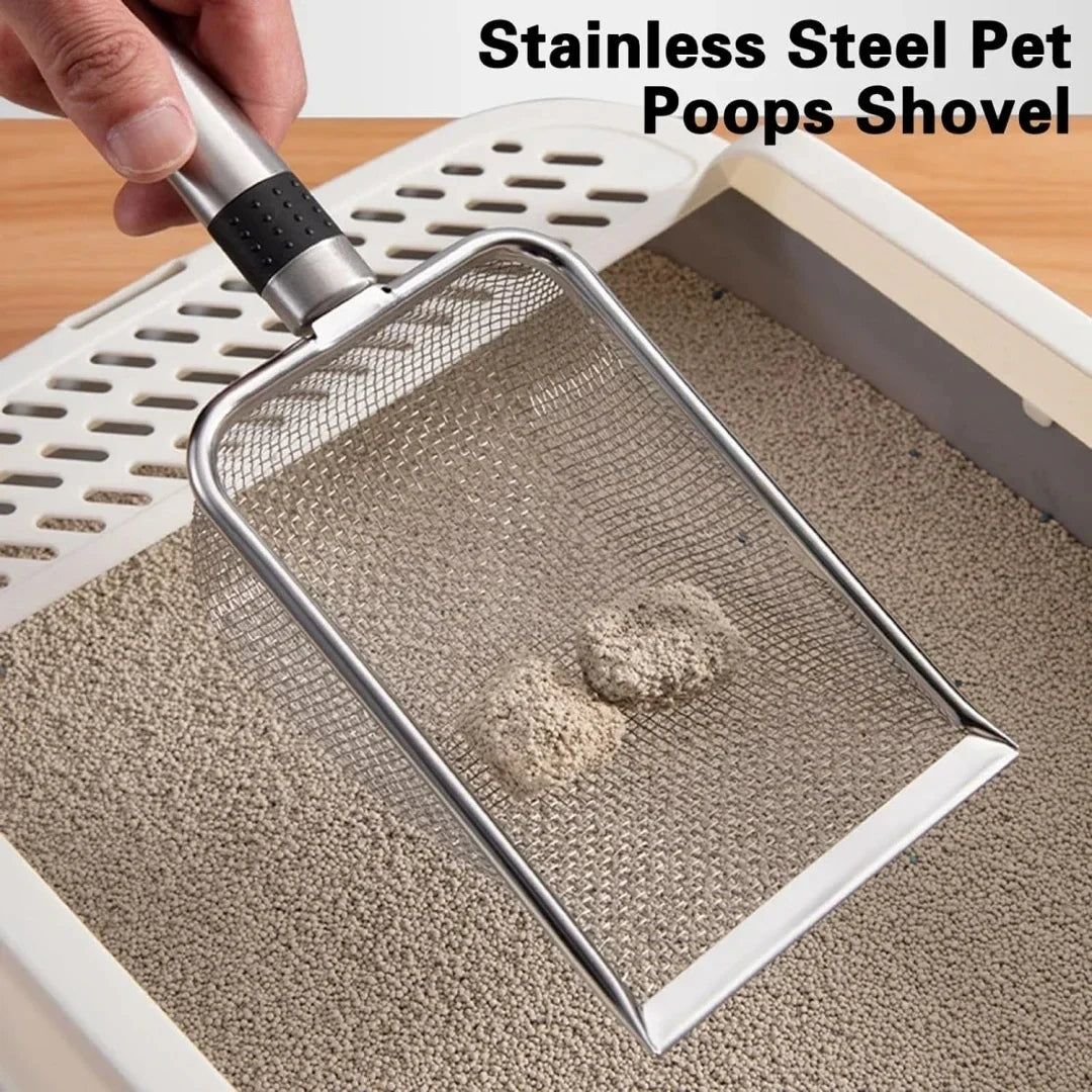 Stainless steel litter scoop
