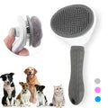 Self-cleaning slicker brush for dogs and cats