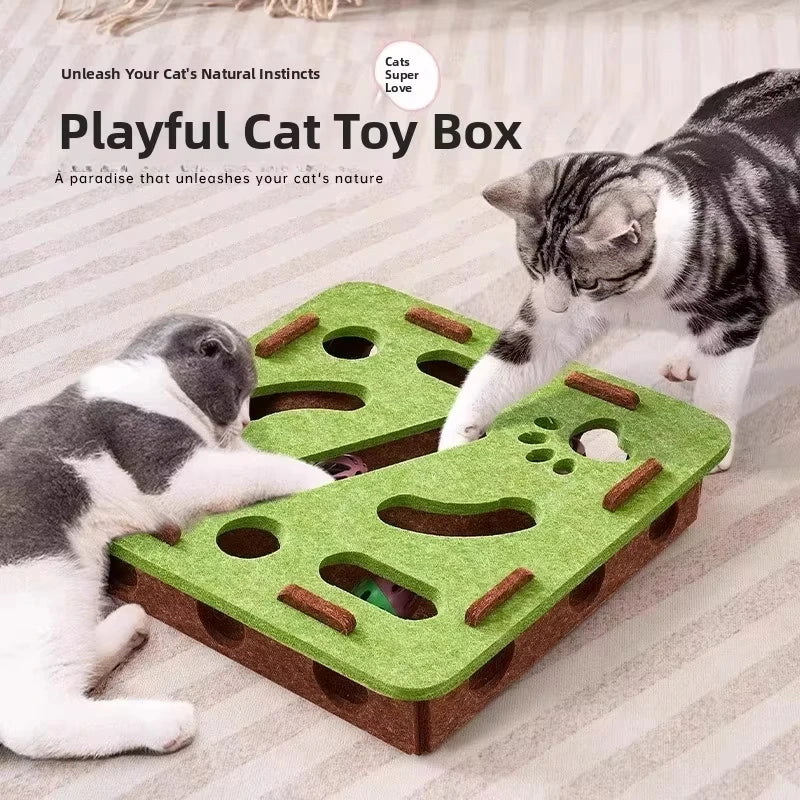 Cat Puzzle Box with Ball