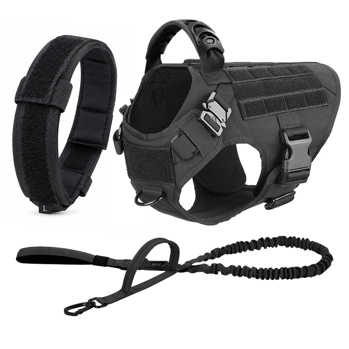 Tactical Dog Harness and Leash Walk Kit for Medium and Large Dogs