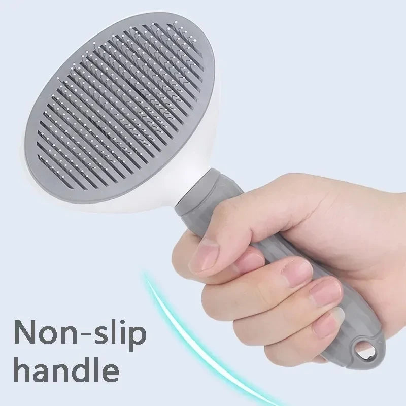 Slicker brush in use
