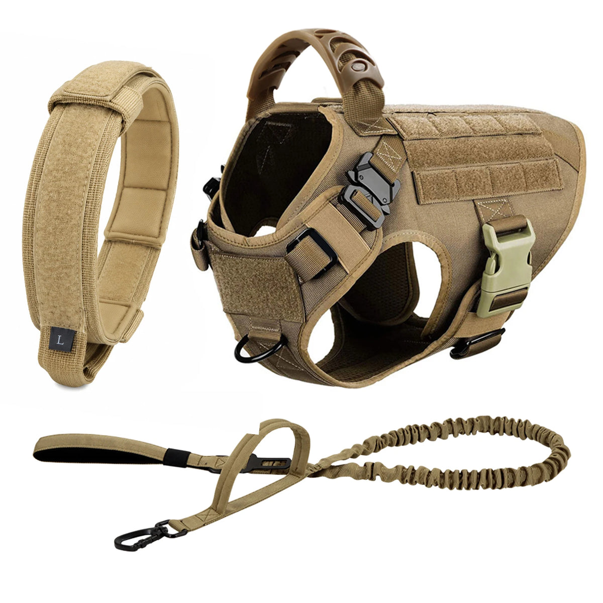 Tactical Dog Harness and Leash Walk Kit for Medium and Large Dogs