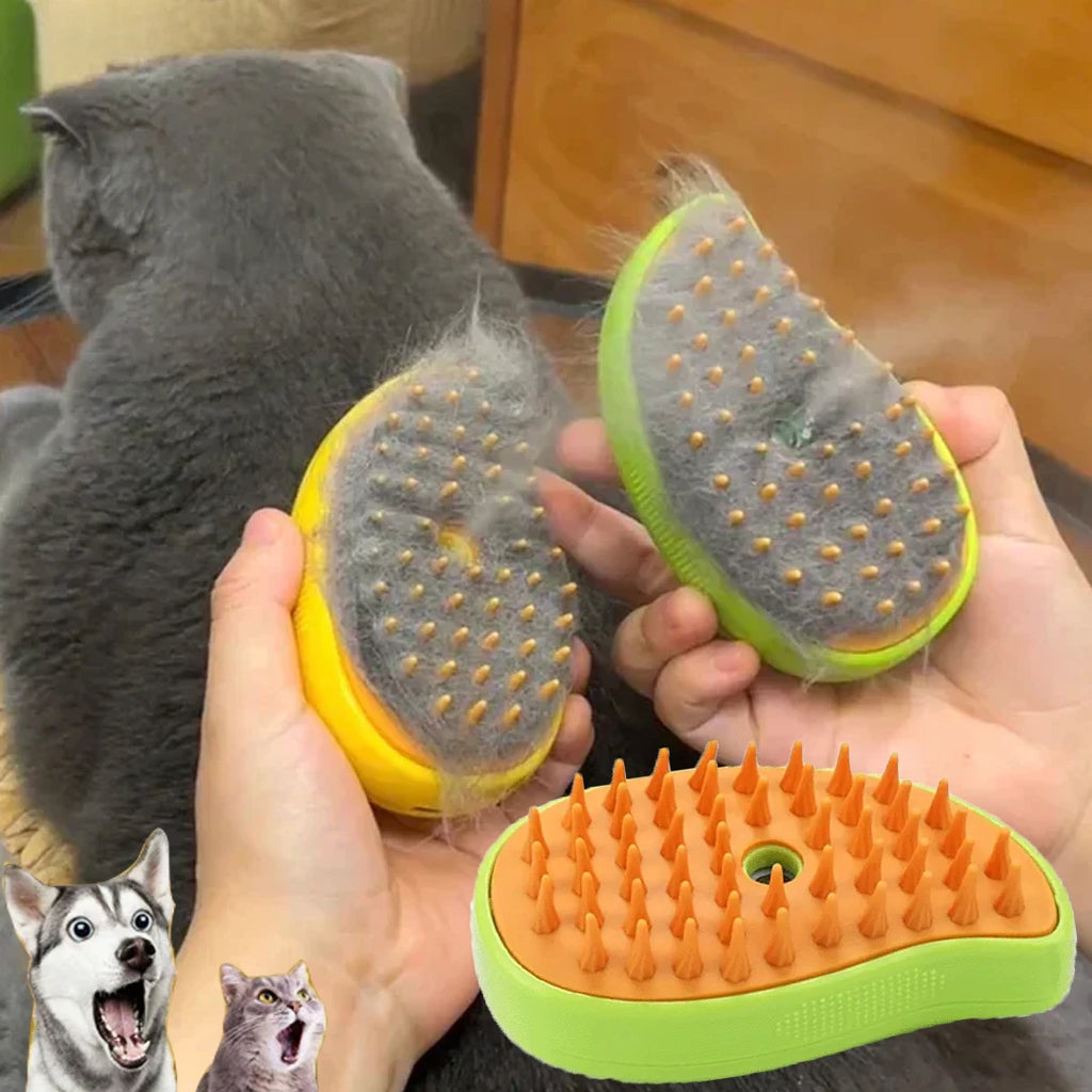 3-in-1 Steam Grooming Brush for Cats & Dogs