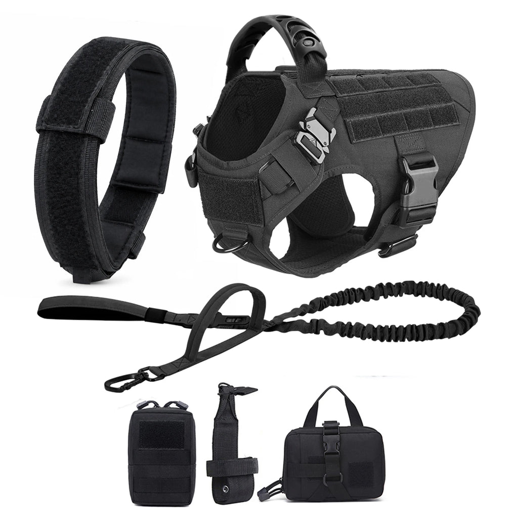Tactical Dog Harness and Leash Walk Kit for Medium and Large Dogs
