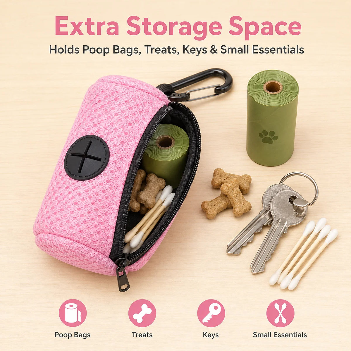 Dog Poop Bag Holder with Clip
